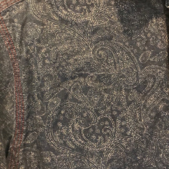 Dark Blue Paisley Button Down - Picture 2 of 4